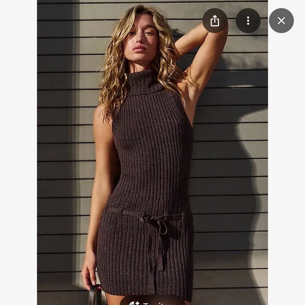 FP Brach Ribbed Knit Sleeveless sweater Dress